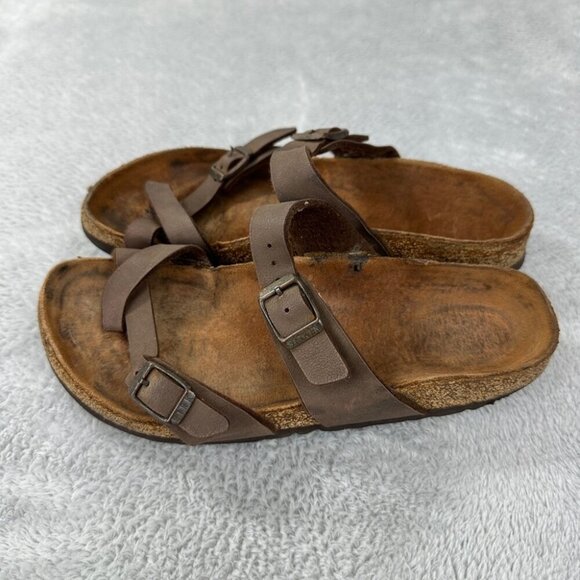 Birkenstock Miyari Brown Leather Sandals Women’s Size 37 EU - Picture 5 of 12